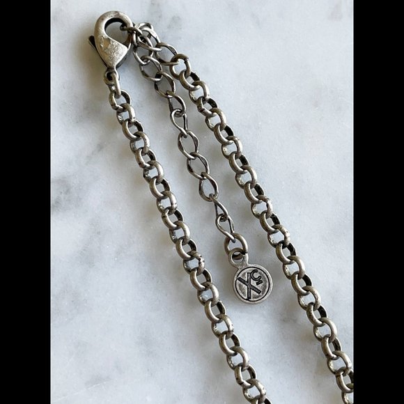 Triple Oval Pendant in 3 Shades of Soft Sage Green, Matte Silver Tone Chain "Xc" - Picture 7 of 9